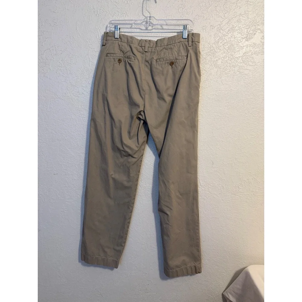 Banana Republic Mens 33x34 Khaki Tan Cotton Chino Pants Straight Leg 467779